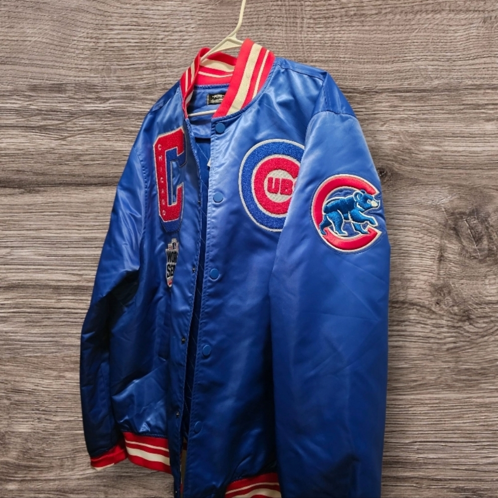 Blue Chicago Cubs Satin Jacket Brand New